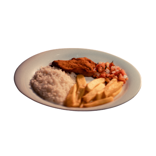Prato de frango com arroz do Rainha Restaurante